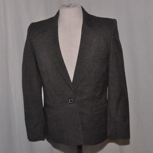 Gloria Vanderbuilt Suit Jacket Size 10 Black/Beige